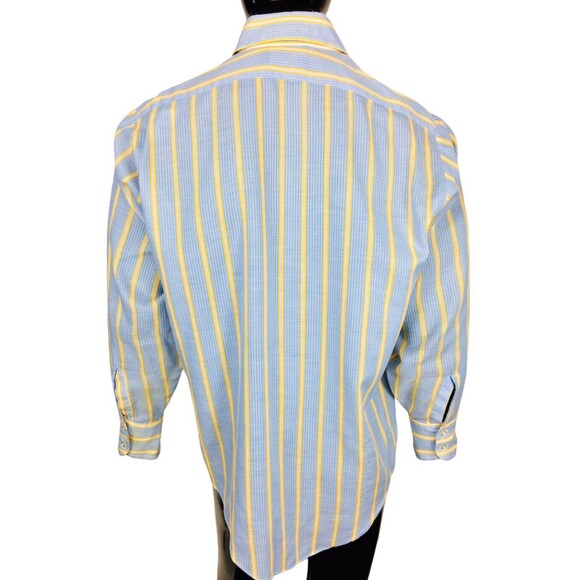 Vintage 60s Brocade Kent Arrow Perma Dagger Collar Striped Button-Down Shirt - Picture 6 of 7